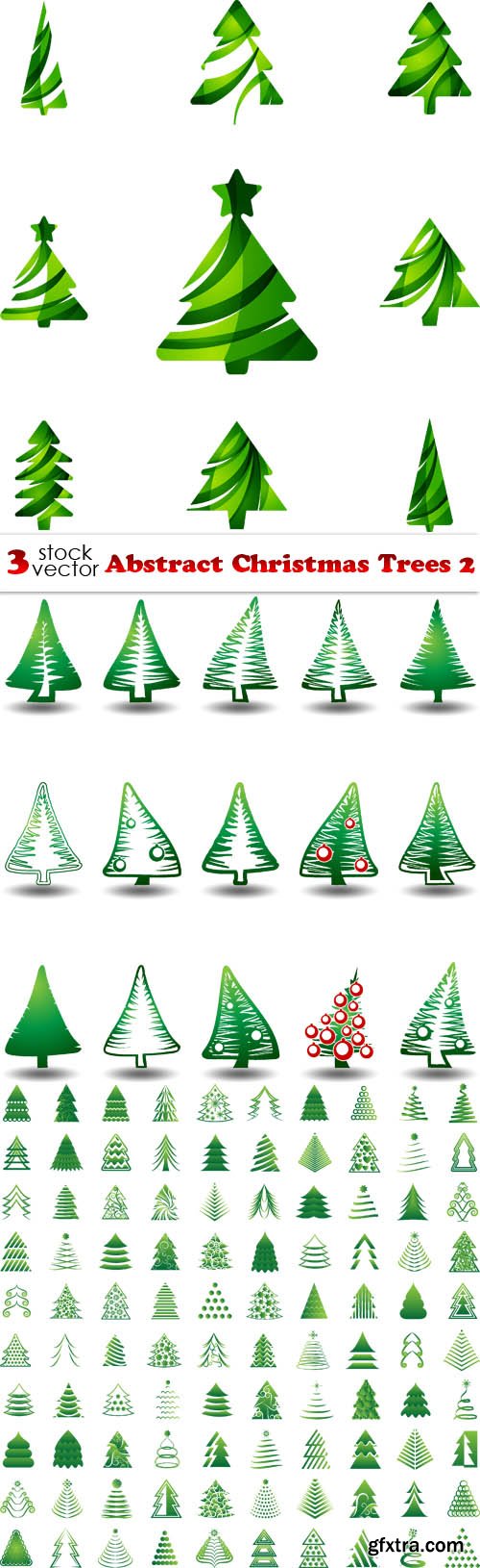 Vectors - Abstract Christmas Trees 2