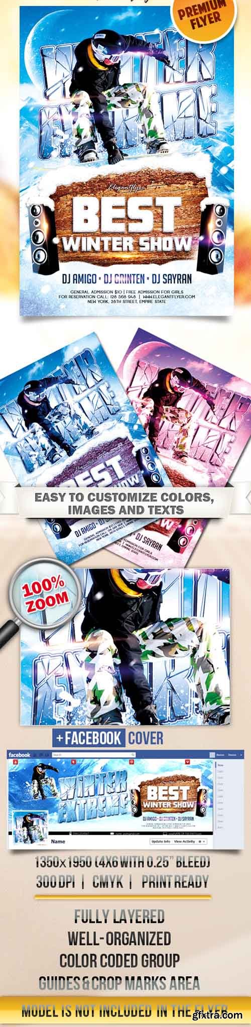 Winter Extreme – Flyer PSD Template + Facebook Cover