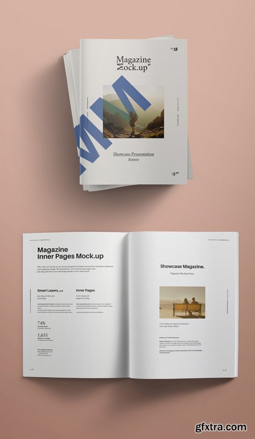 Psd Magazine Mockup View Vol 6