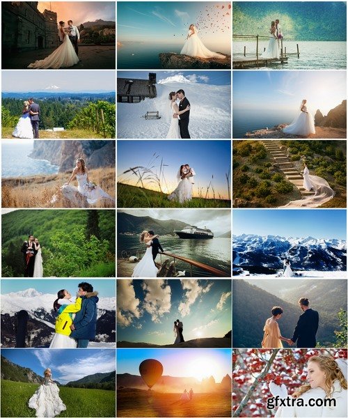 Collection of wedding the bride and groom in the mountains nature landscape wedding celebration 25 HQ Jpeg