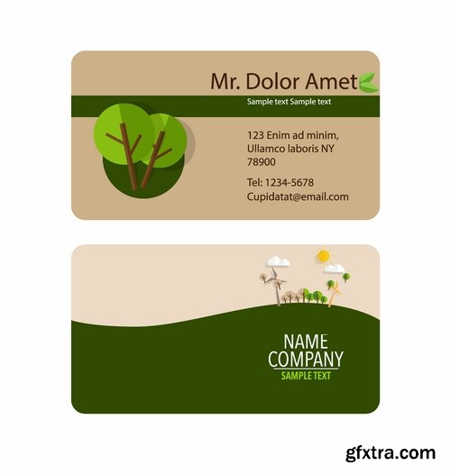 Collection of vector image flyer banner brochure business card 9-25 Eps