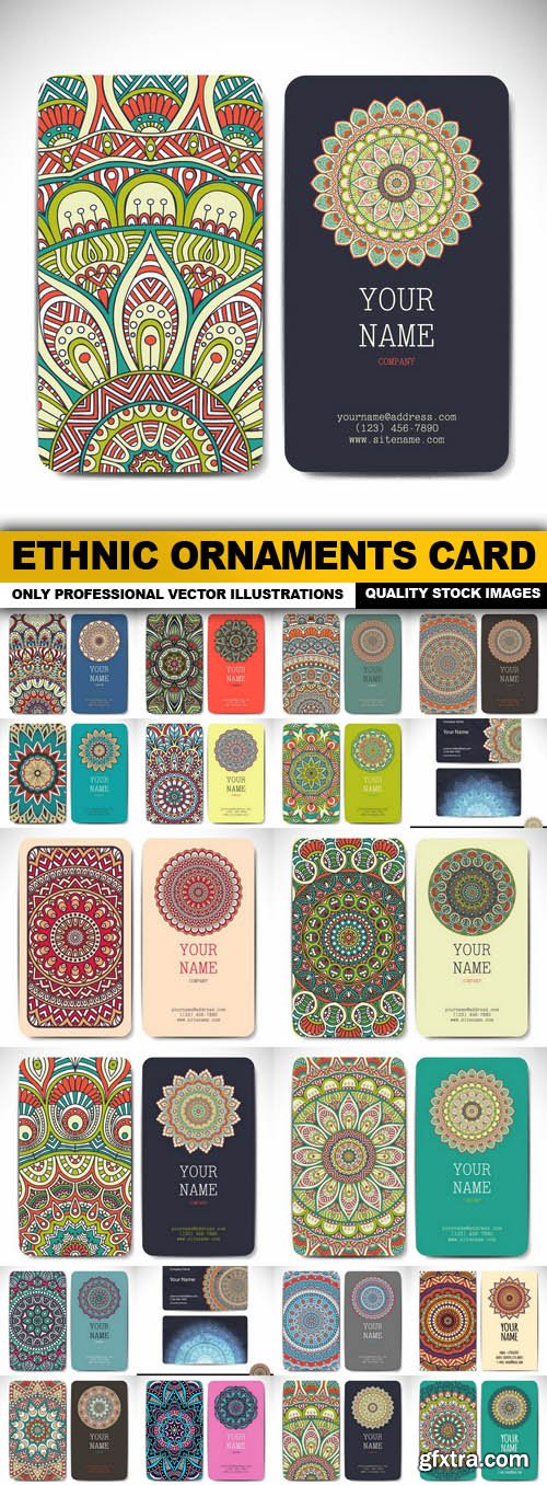 Ethnic Ornaments Card - 20 Vector