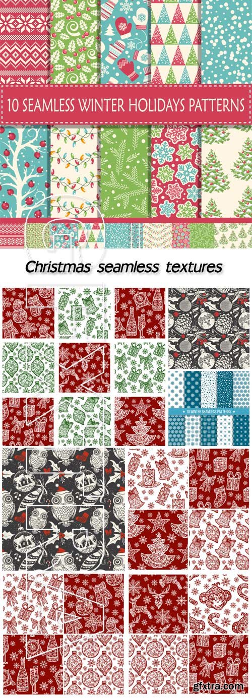 Christmas collection of seamless textures