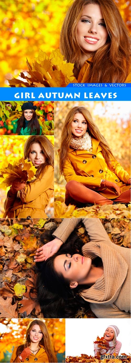 Girl autumn leaves 7X JPEG