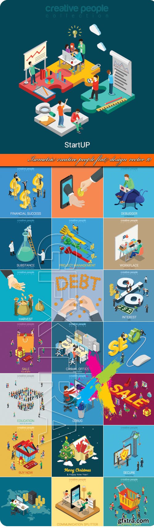 Isometric creative people flat design vector 10