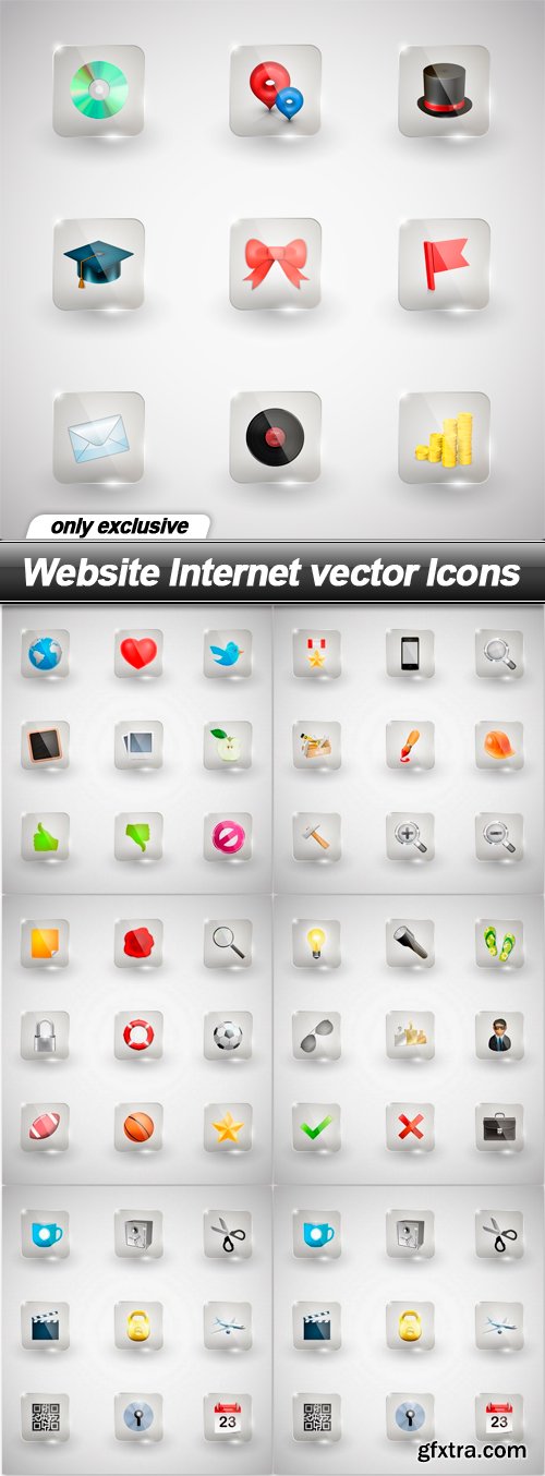 Website Internet vector Icons - 7 EPS