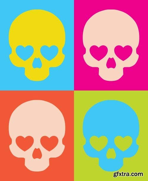 Skull pop art