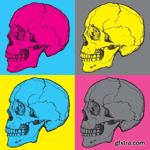 Skull pop art