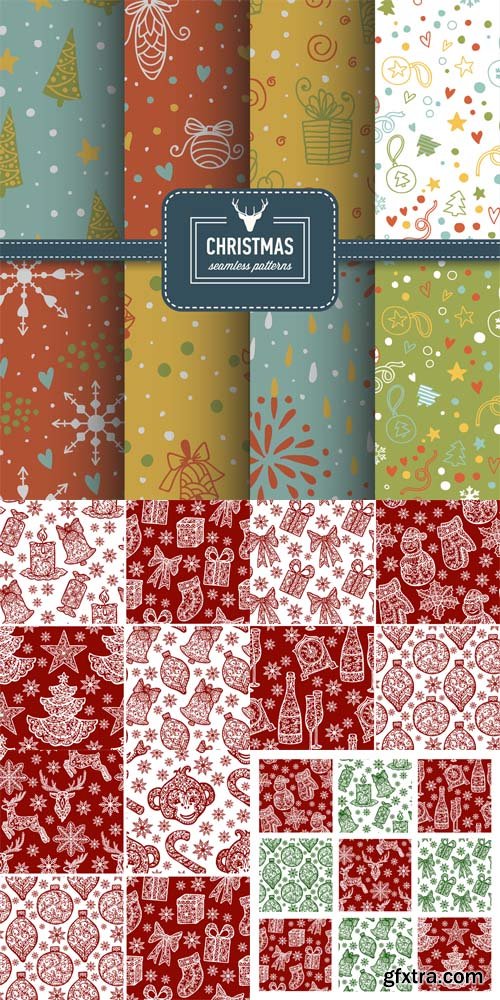 Vector Set Seamless Christmas Patterns