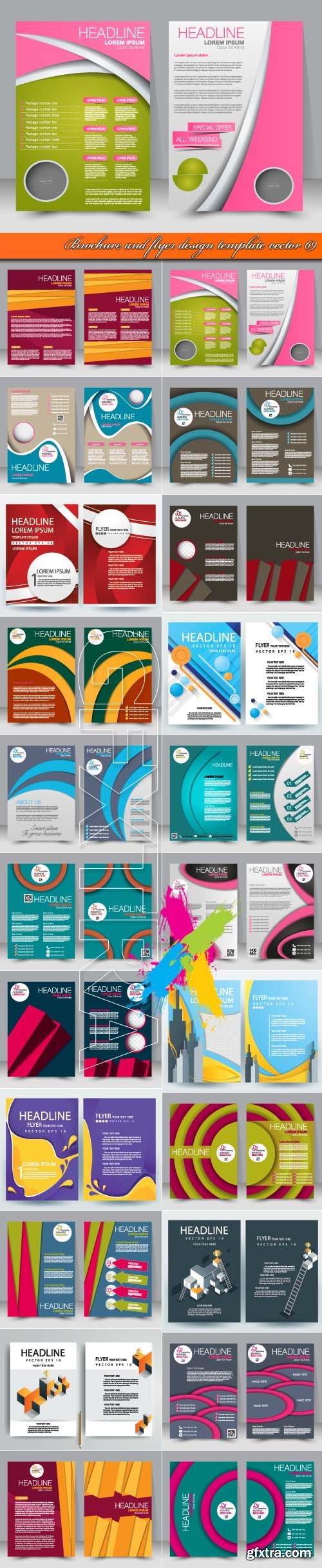 Brochure and flyer design template vector 69