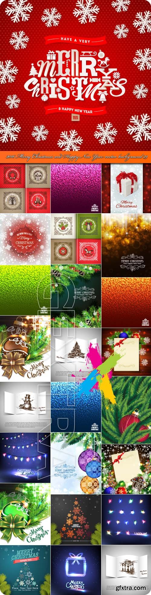 2016 Merry Christmas and Happy New Year vector background 29