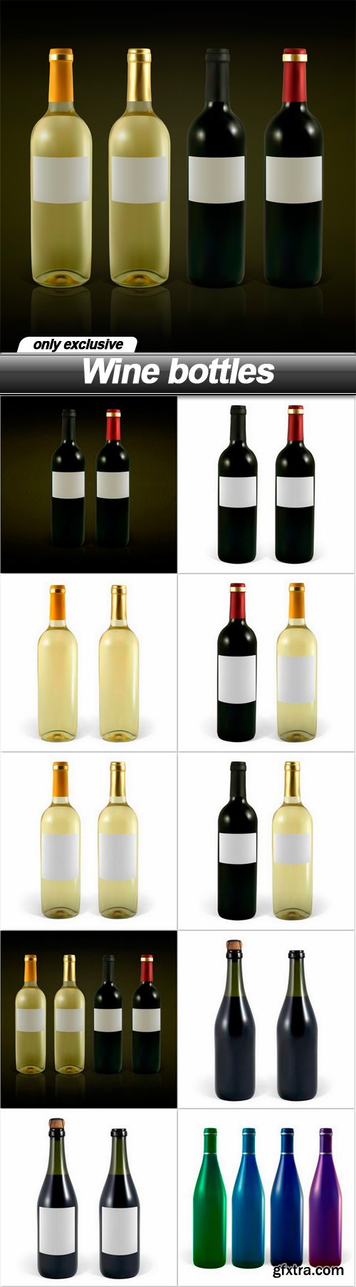 Wine bottles - 10 EPS