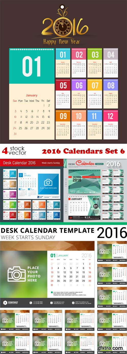 Vectors - 2016 Calendars Set 6