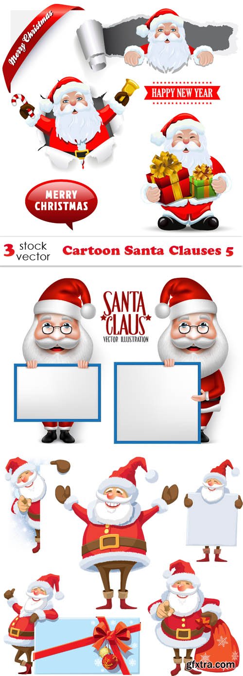 Vectors - Cartoon Santa Clauses 5