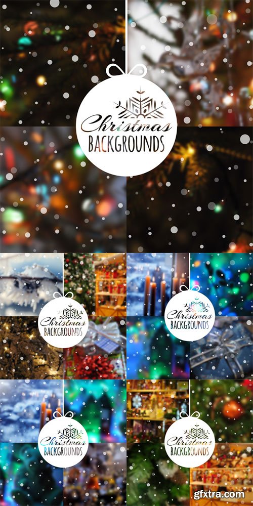Set of Blurred Vector Christmas Backgrounds