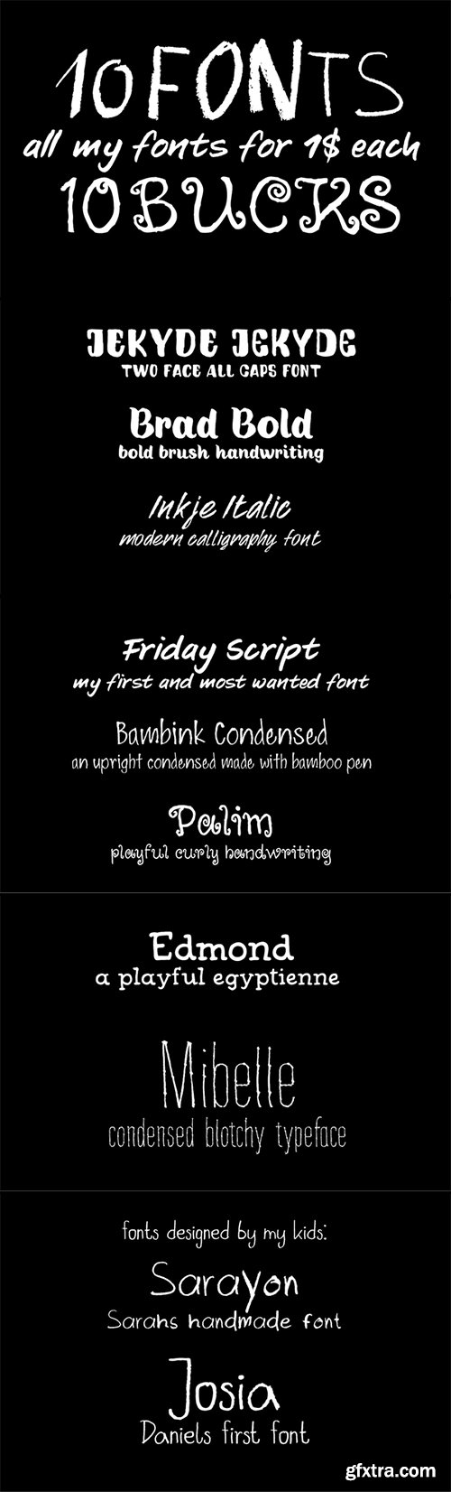 Creativemarket 10 fonts = 10 bucks