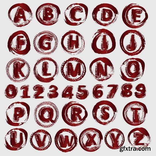 Stock Vectors - Alphabet 16, 25xEPS