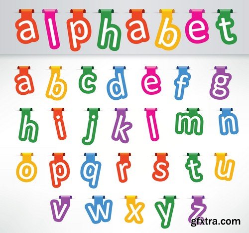 Stock Vectors - Alphabet 16, 25xEPS