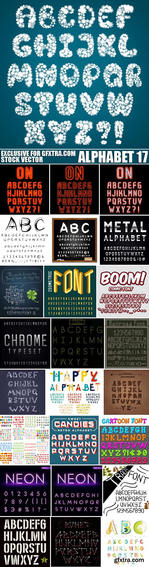 Stock Vectors - Alphabet 17, 25xEPS