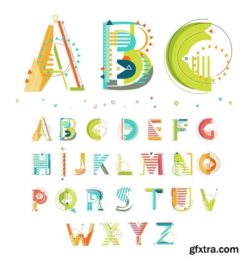 Stock Vectors - Alphabet 17, 25xEPS