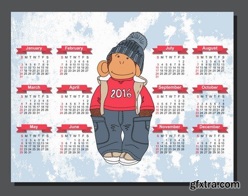 Stock Vectors - Calendar 2016, 37xEPS