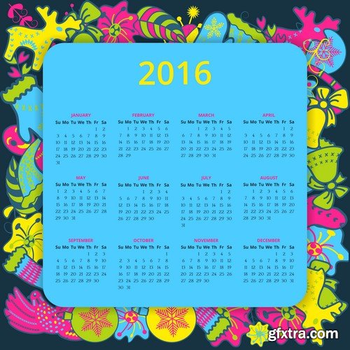 Stock Vectors - Calendar 2016, 37xEPS