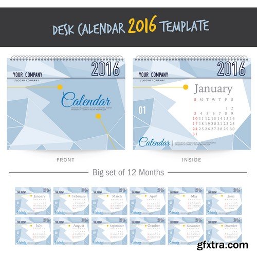 Stock Vectors - Calendar 2016, 37xEPS