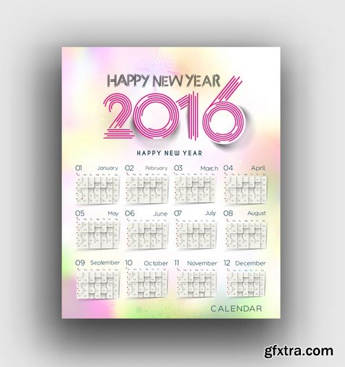 Stock Vectors - Calendar 2016, 37xEPS