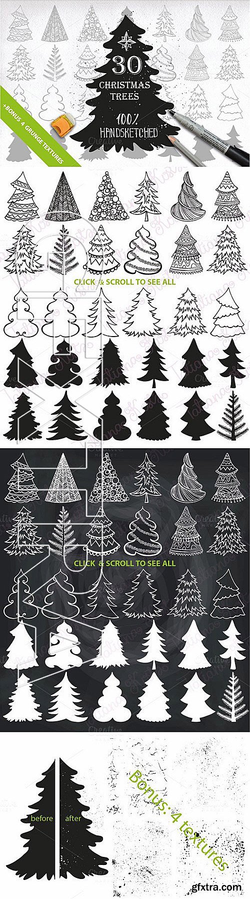 CM - 30 Christmas tree set DIY vector 451314