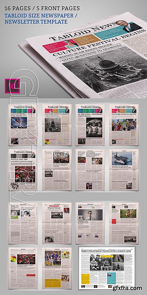 CM - Newsletter Newspaper Template 450450