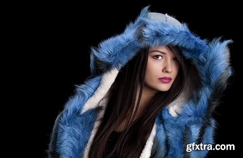 Collection of New Year Christmas beautiful girl fur coat woman in warm clothing winter 25 HQ Jpeg