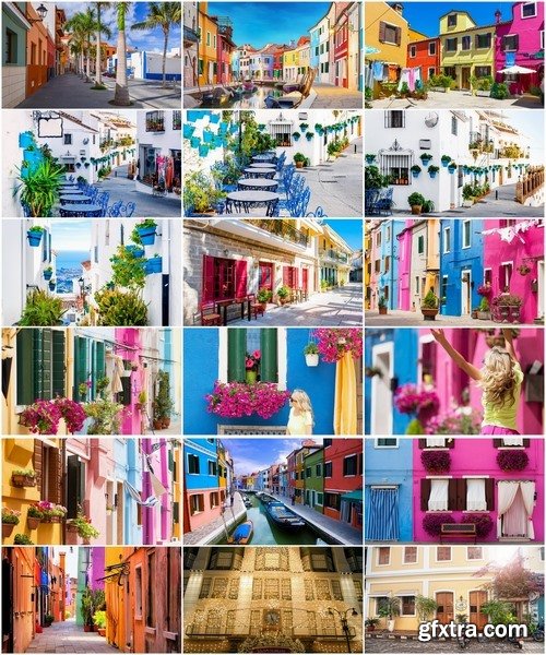 Collection of various cities City Country world a painted wall colorful house 25 HQ Jpeg