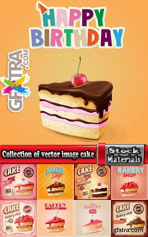 Collection of vector image cake pie flyer menu poster banner 25 EPS