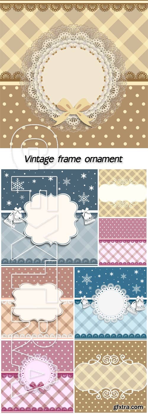 Vintage frame ornament, baby vector