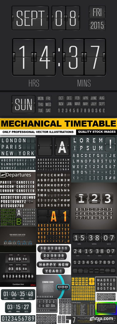 Mechanical Timetable - 20 Vector