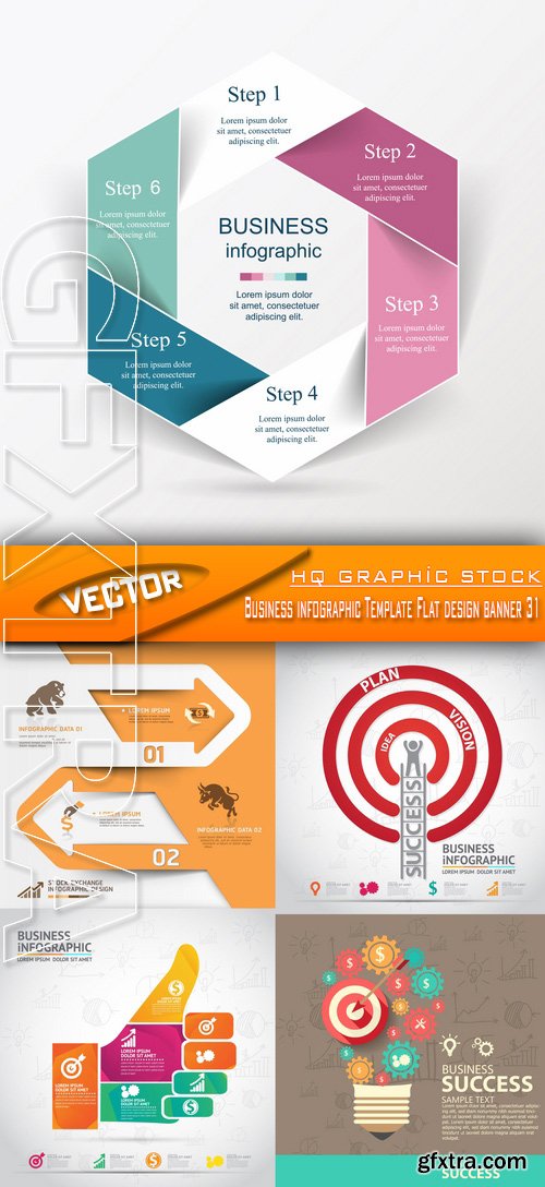 Stock Vector - Business infographic Template Flat design banner 31