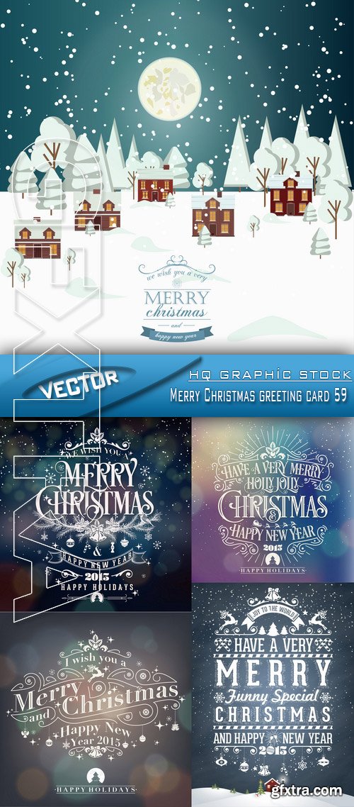 Stock Vector - Merry Christmas greeting card 59