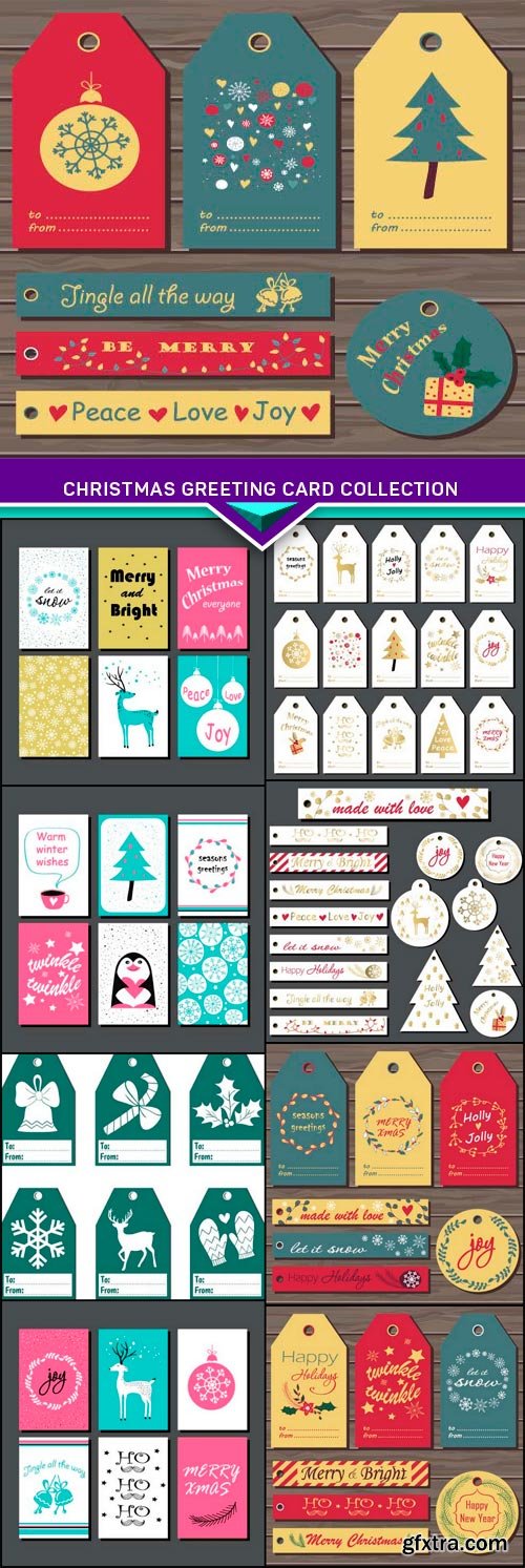 Christmas Greeting Card Collection 9x EPS