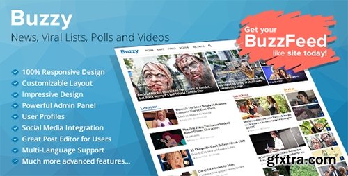 CodeCanyon - Buzzy v1.3 - News, Viral Lists, Polls and Videos - 13300279