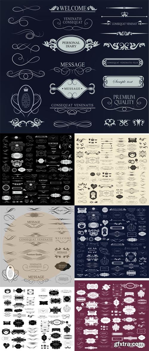 Set of Calligraphic Elements for Design 2