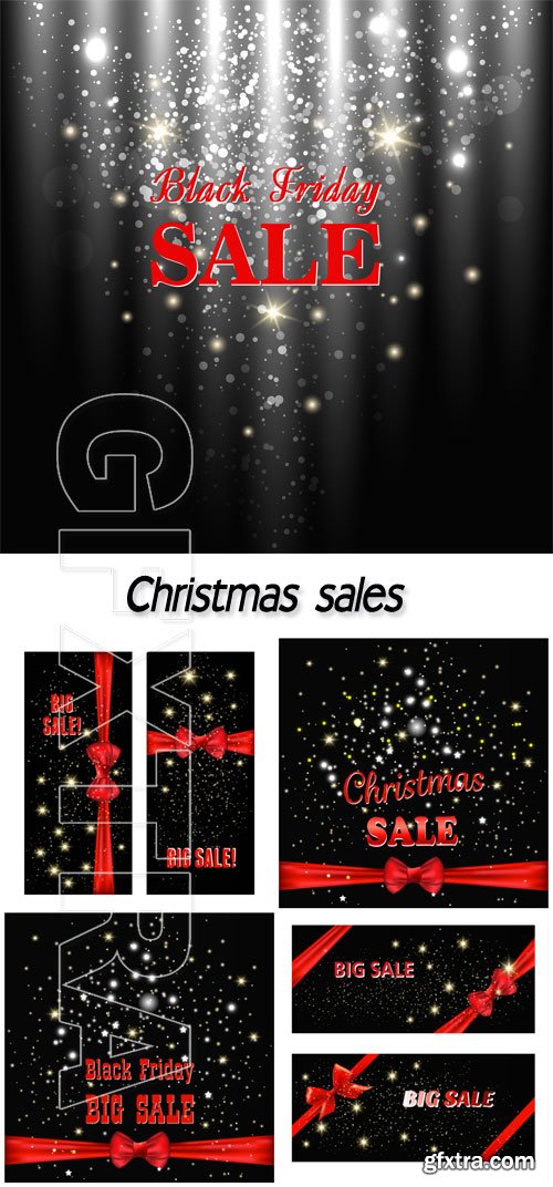 Christmas sales, backgrounds vector