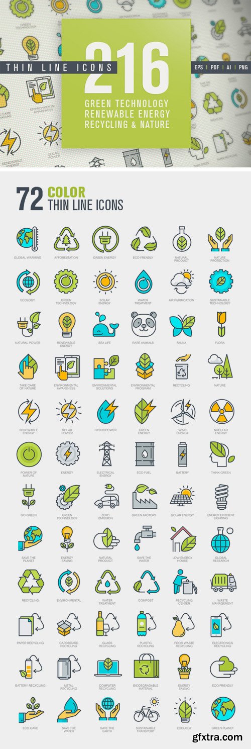 CM 329519 - Thin Line Icons for Green Technology