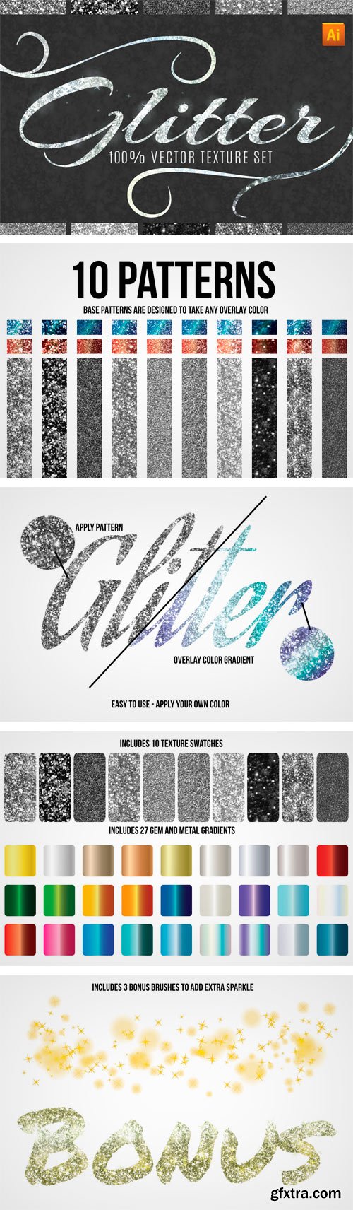 CM 363328 - 100% Vector Glitter Texture Patterns