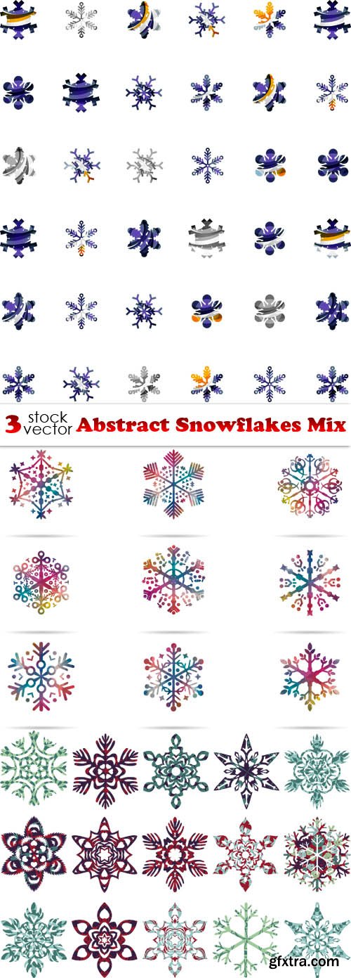 Vectors - Abstract Snowflakes Mix