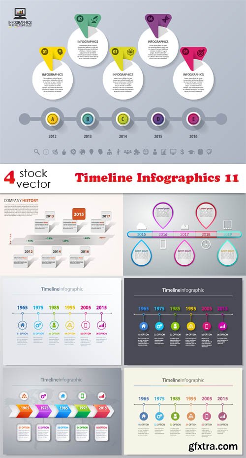 Vectors - Timeline Infographics 11