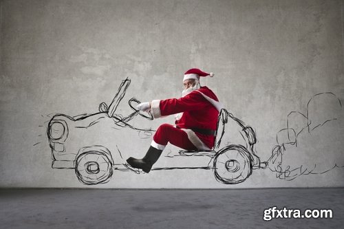 Collection of New Year Christmas car Santa Claus Christmas Tree 25 HQ Jpeg