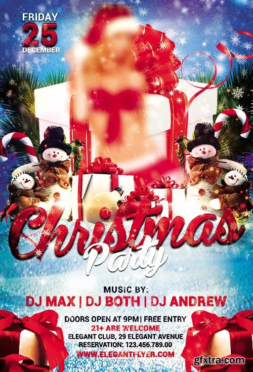 Christmas Party Flyer PSD Template + Facebook Cover