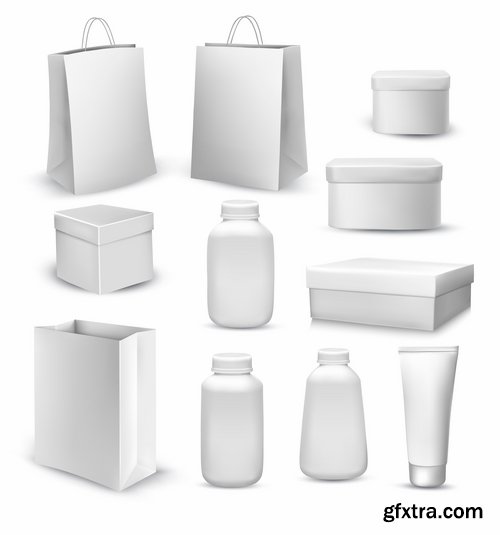 Collection of vector picture tube of cream packaging for perfumery plastic container 25 EPS