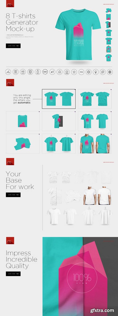 CM - 8 T-Shirt with One Click Mock-up 450578