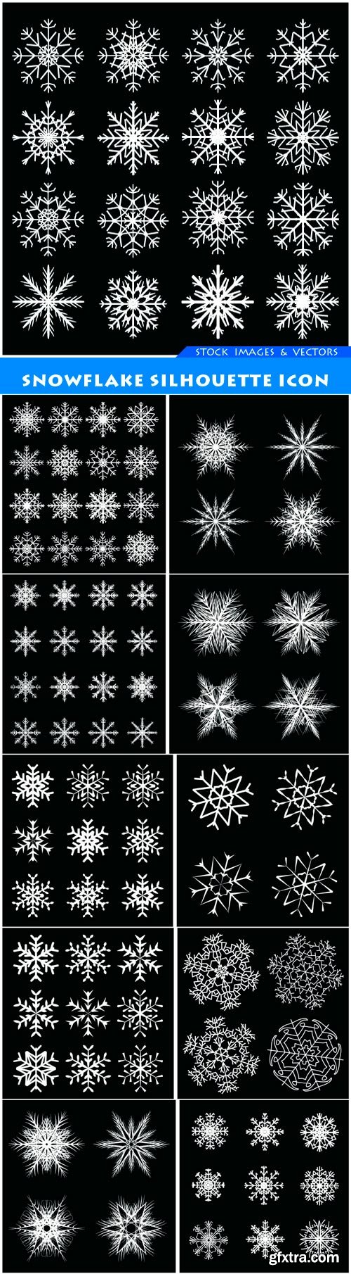 Snowflake silhouette icon 11X EPS